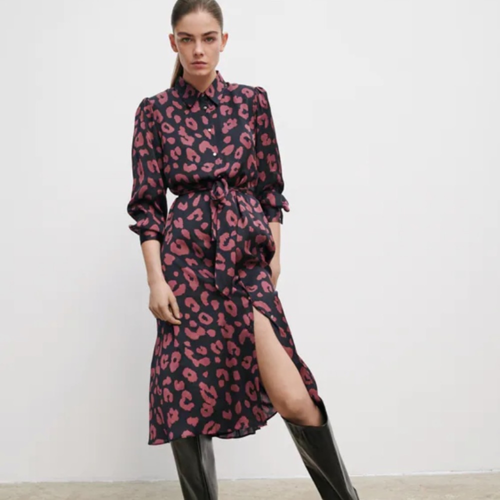 NWT Zara Printed Shirt Dress in Large
